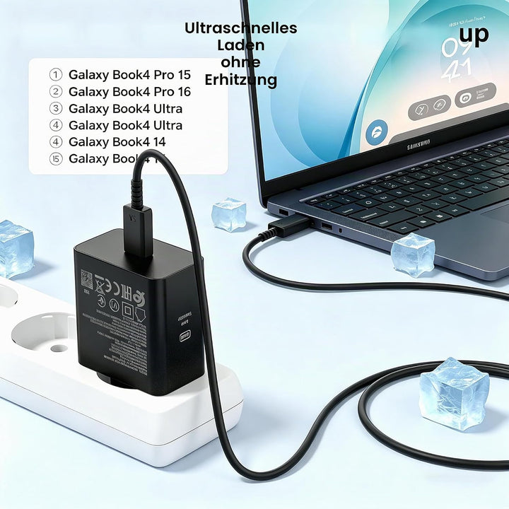 Schnellladegerät 60W Weiss mit 2m Kabel Kompatibel mit Samsung Galaxy Ultra Schwarz 1 Stück mit 2m K