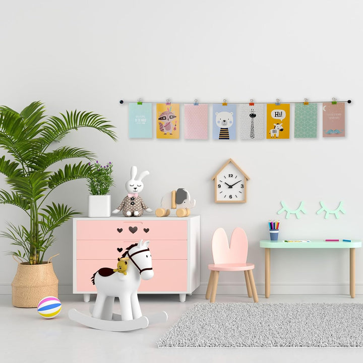 LeTOMA – Fotoseil mit bunten Metall-Klammern - 2x100 cm &amp; 2x10 Klammern im Smiley-Design in den Farb