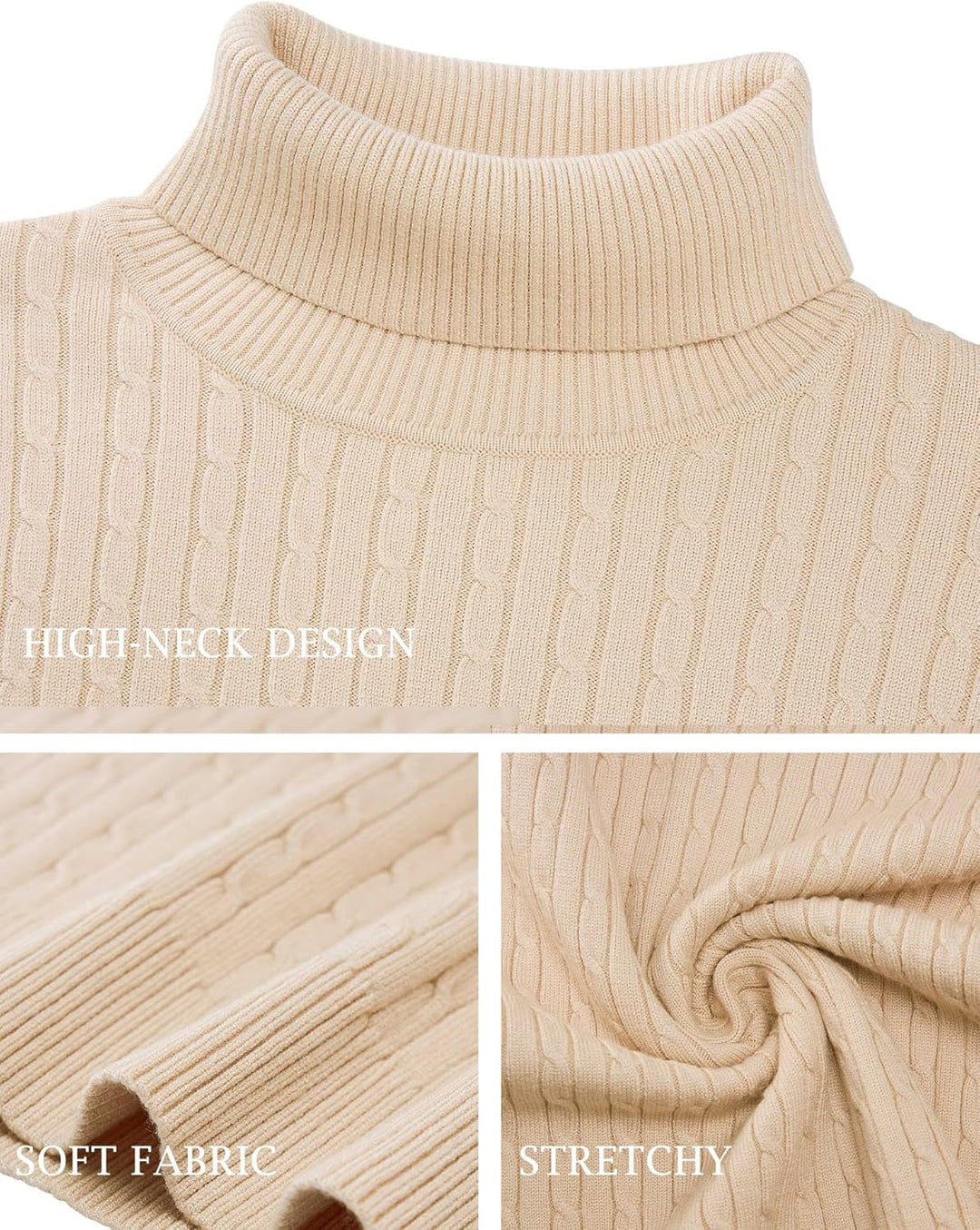 AIDEAONE Rollkragenpullover Herren Stehkragenpullover Winter Pullover Rollkragenstrickpullover Rollk