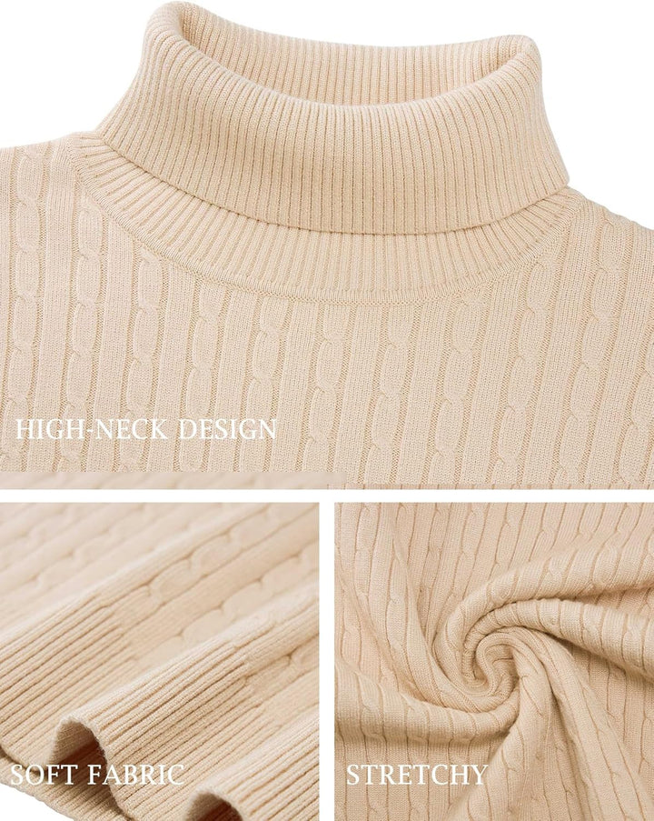 AIDEAONE Rollkragenpullover Herren Stehkragenpullover Winter Pullover Rollkragenstrickpullover Rollk