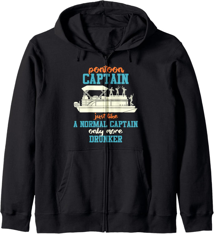 Lustiger Ponton Pontoon Captain Just Like A Normal Captain Kapuzenjacke
