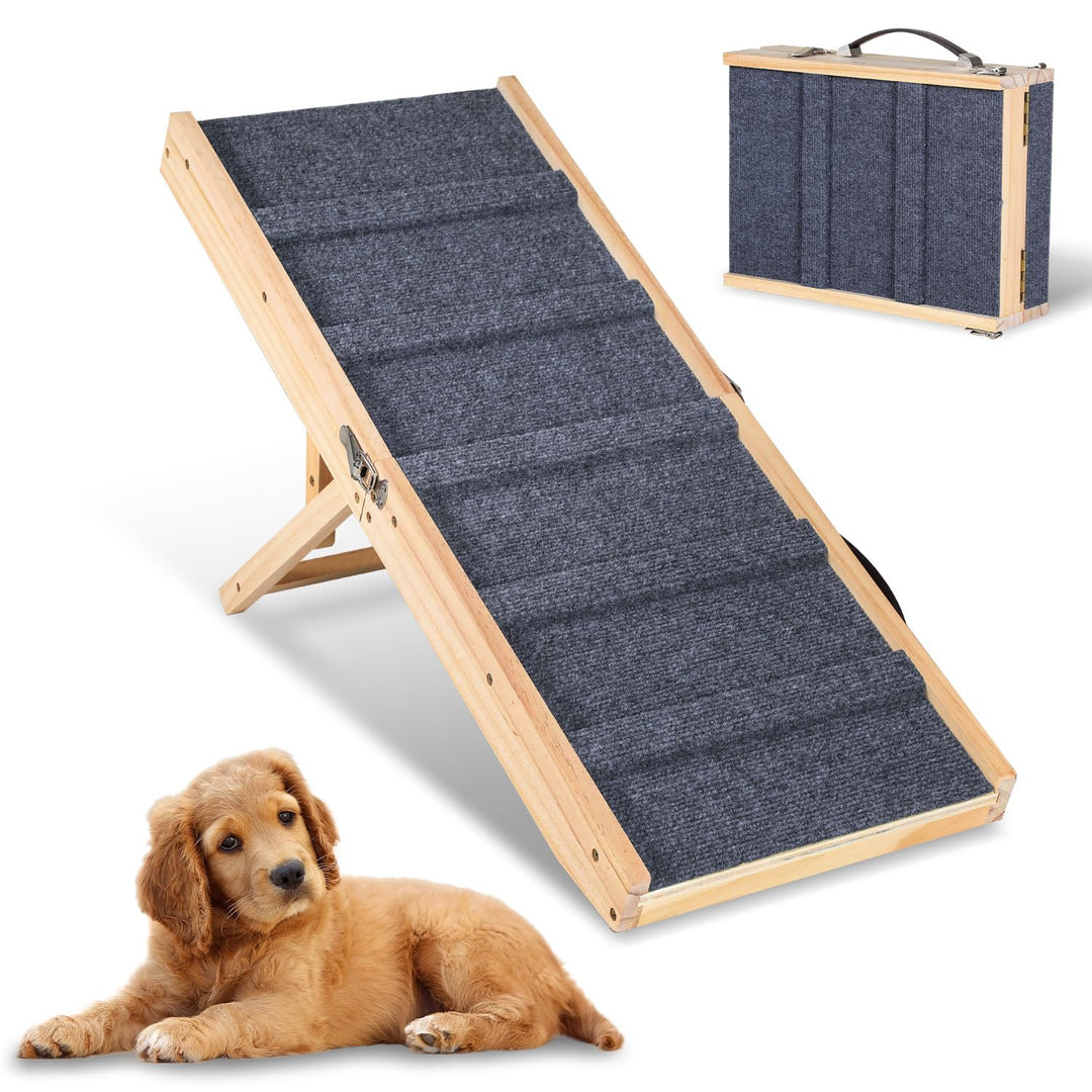 Hunderampe für Sofa &amp; Bett rutschfest klappbar für kleine Hunde