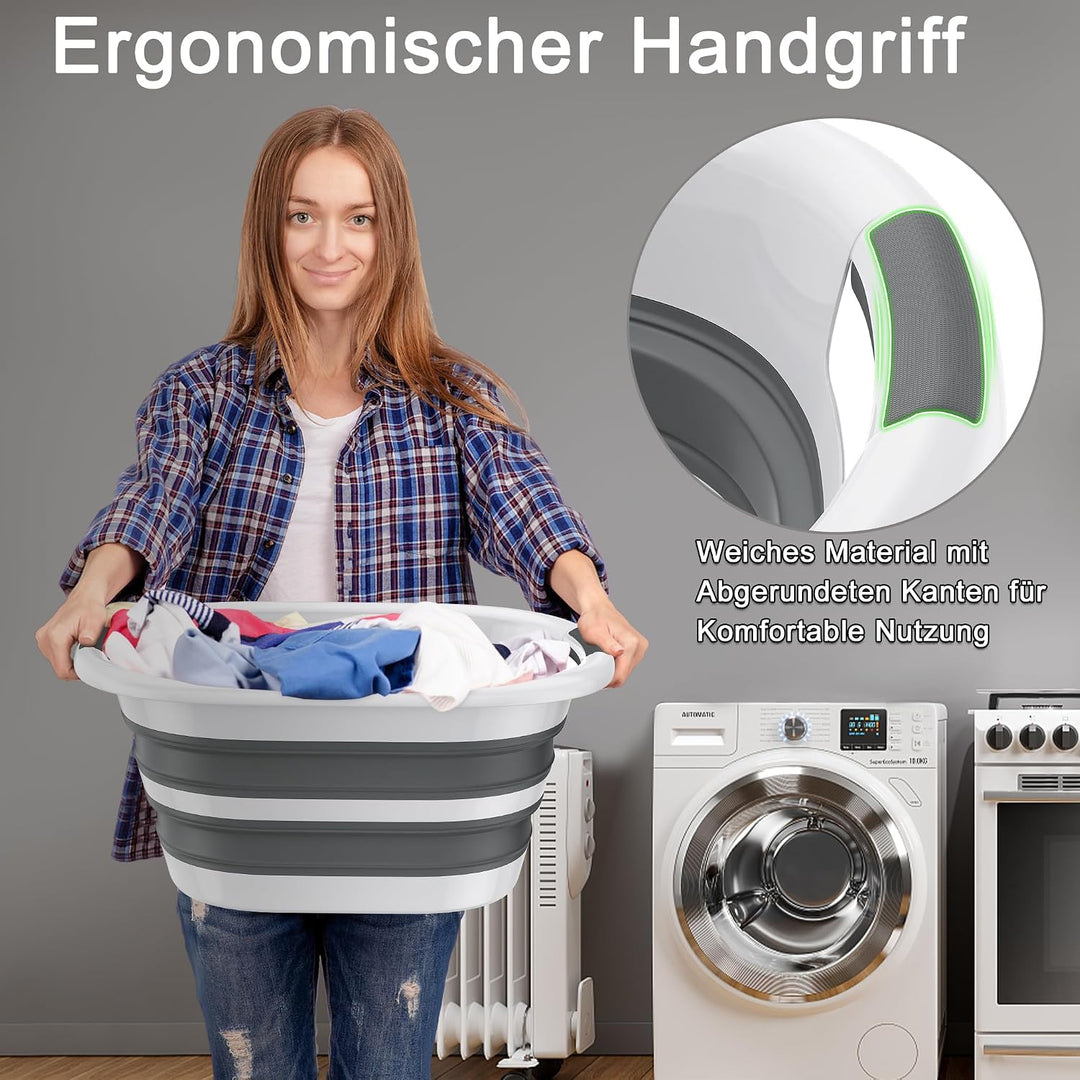 HENGMEI Wäschekorb aus Kunststoff 40L Faltbarer Zusammenklappbarer Wäschekörbe Wäschesammler Pfandfl