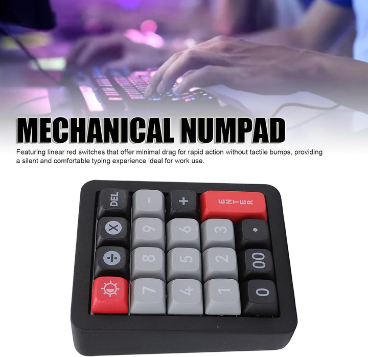 Mechanischer Numpad mit 19 Programmierbaren Knopfs, 12 RGB -Backlits Typ C Kabelnummernpad, Red Swit