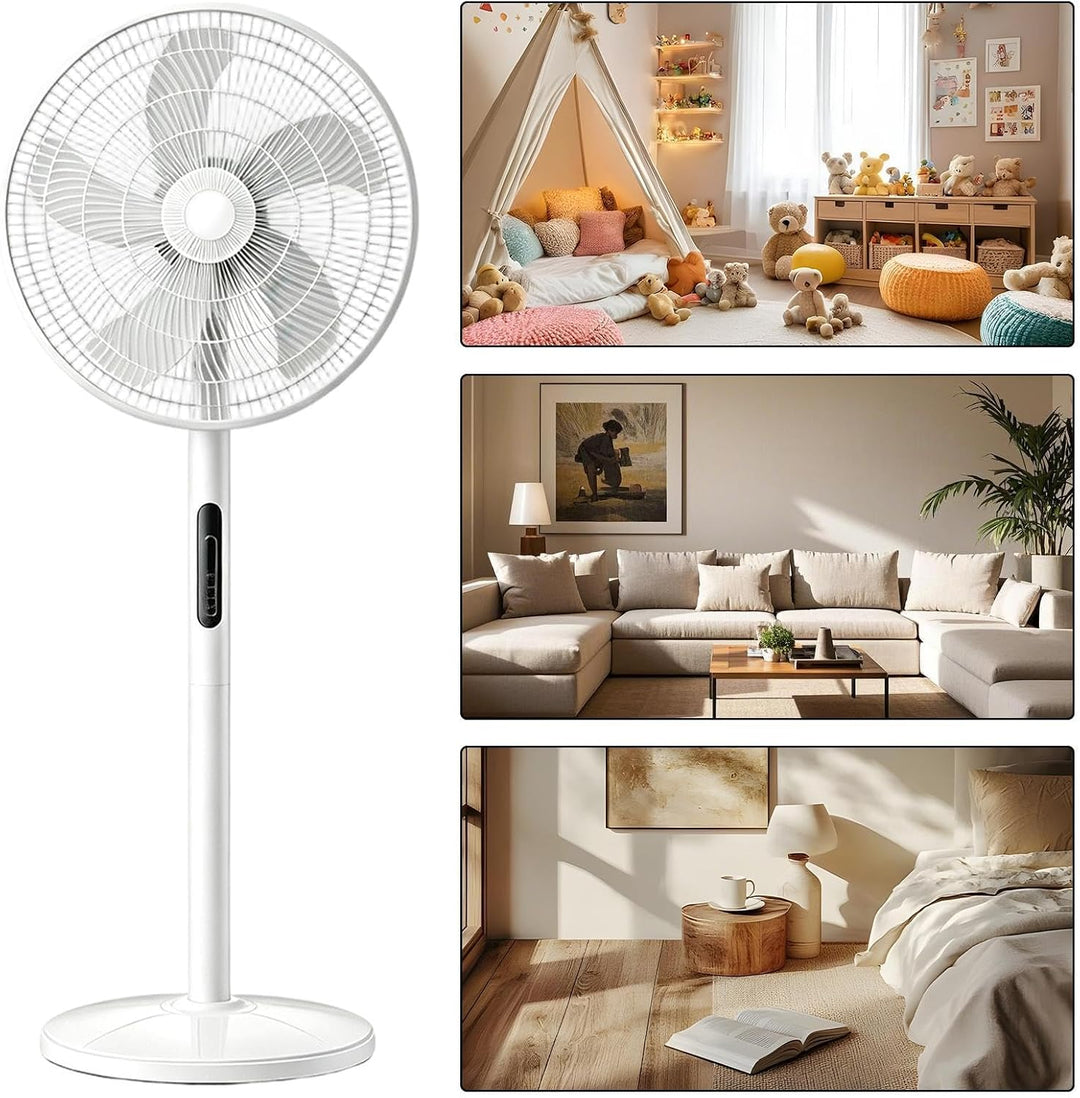 Standventilator Leise 8 Geschwindigkeiten, Luftzirkulator 2600g Leicht