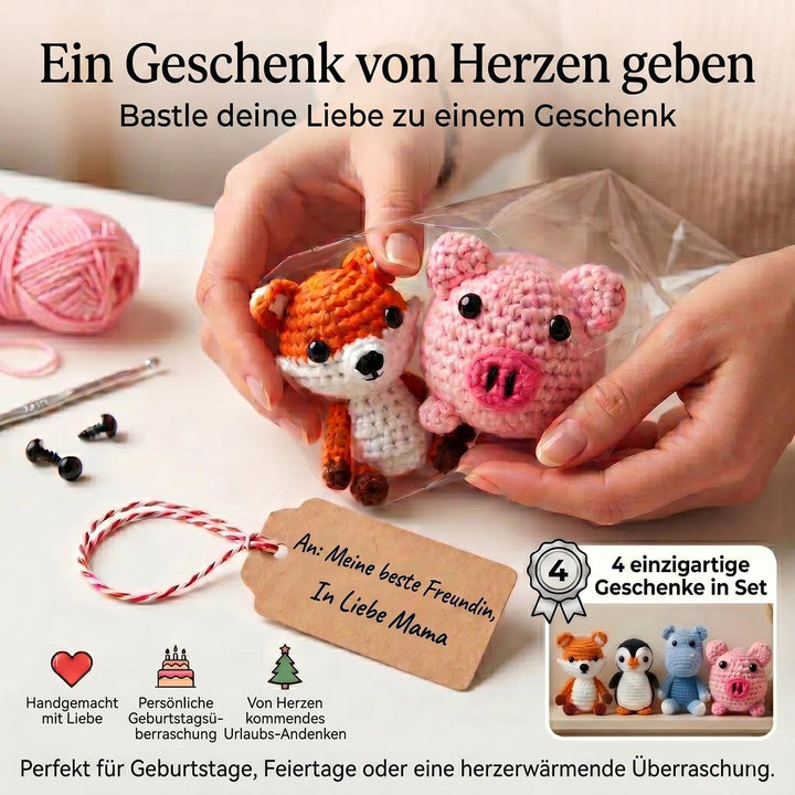 VINTAGE EMBROIDERY V.E. Tier-Häkelset, Häkel-Starter-Set für Anfänger, Erwachsene, komplettes DIY-Hä