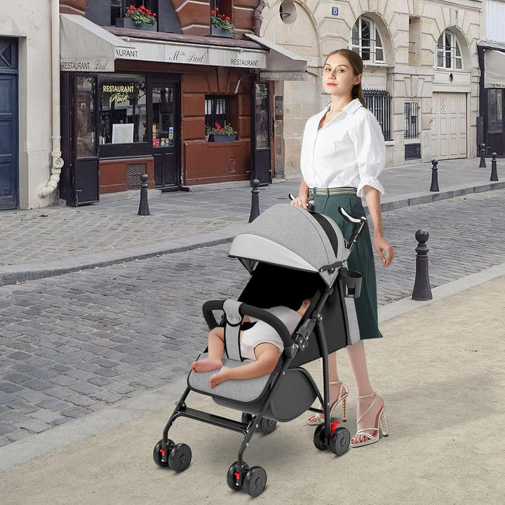 homewell Kinderwagen klappbar, Buggy Kinderbuggy, flache Liegeposition, mit Getränkehalter, Sicherhe