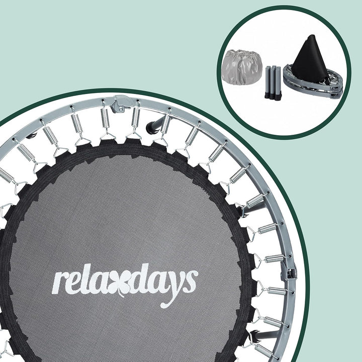 Relaxdays Indoor Trampolin, Ø 95 cm, faltbares Minitrampolin bis 100 kg, Sport &amp; Gymnastik, Fitnesst