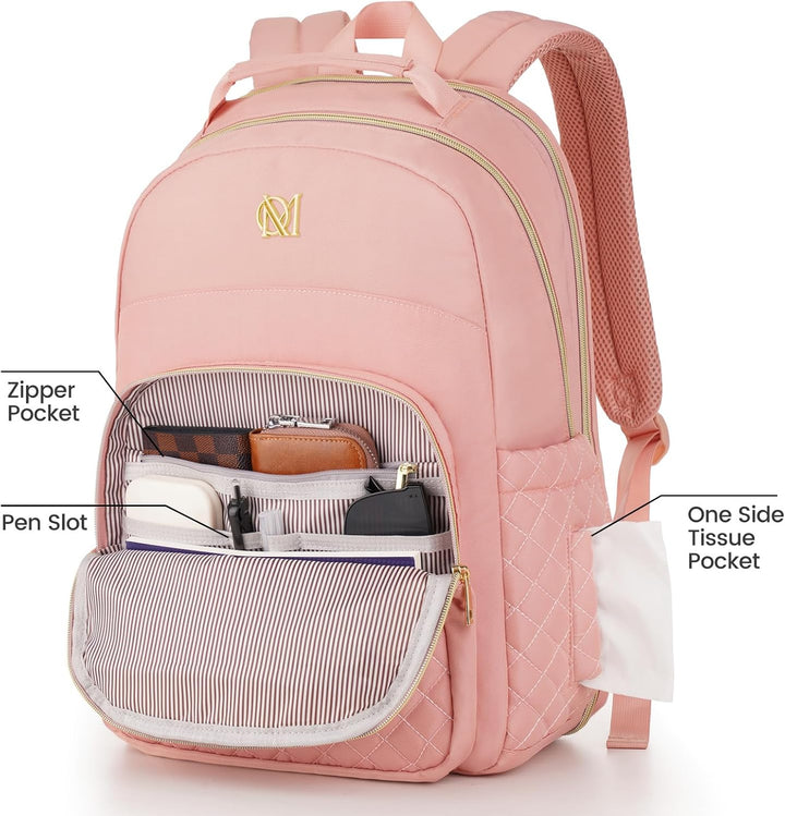 RJEU Schulrucksack Mädchen Teenager,Schule Rucksack Damen mit 15,6 Zoll Laptopfach für Student Uni S