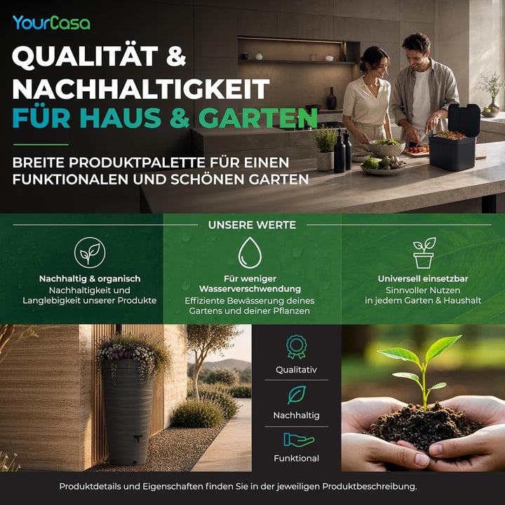 YourCasa Mülleimer Bad [5L] + Klobürste Set - Elegantes Design - Badeimer - Kosmetikeimer Badezimmer