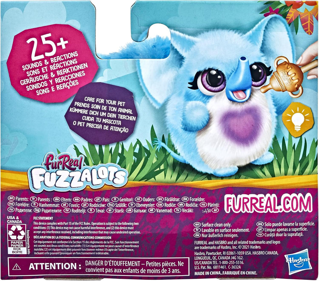 furReal Fuzzalots Elefant interaktives farbenwechselndes Animatronik-Tierchen, 25+ Geräusche und Rea