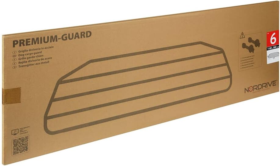 NORDRIVE N70056 Premium-Guard Trenngitter aus Stahl für Hunde und Tiere - Typ 6-1180 x 380 mm