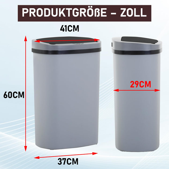 FDW Mülleimer mit Sensor &amp; Deckel, Kunststoff, 50 L Küchenmülleimer, Smart, Automatisch, Berührungsl