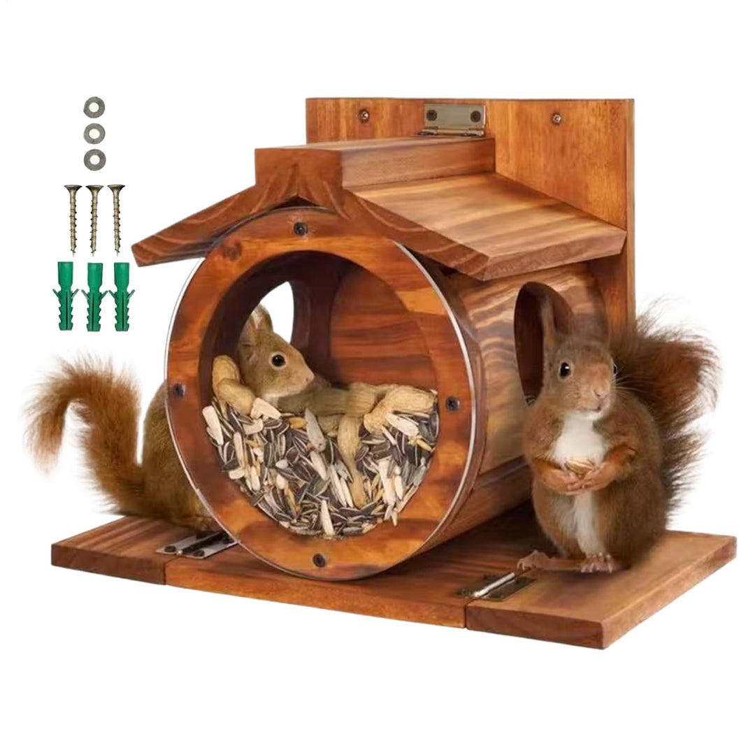 Eichhörnchen-Futterhäuser aus Holz für den Aussenbereich | Eichhörnchen Futterbox Mit Belüftungslöch