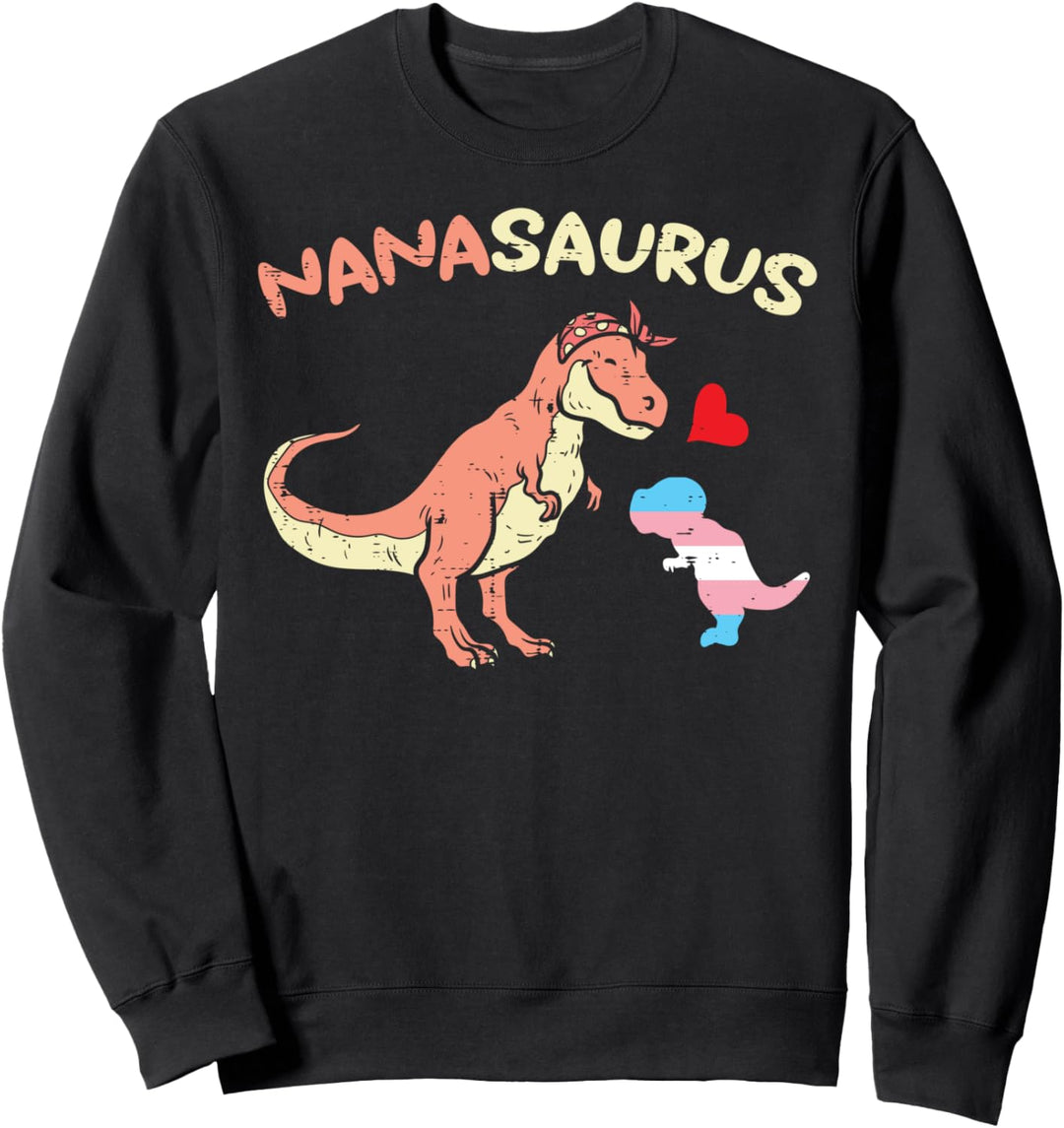 Nanasaurus Transgender Grandma Trans Pride Grandma Sweatshirt