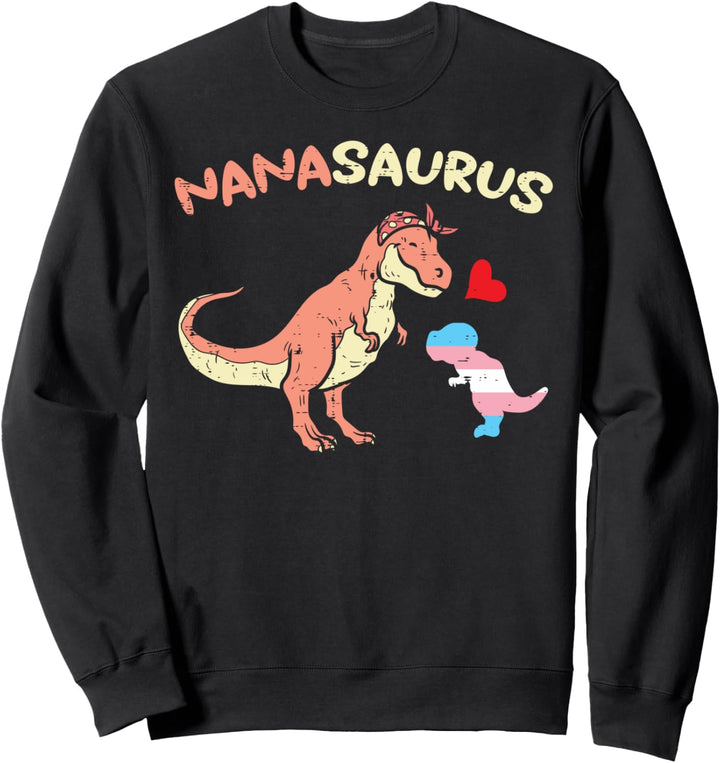 Nanasaurus Transgender Grandma Trans Pride Grandma Sweatshirt