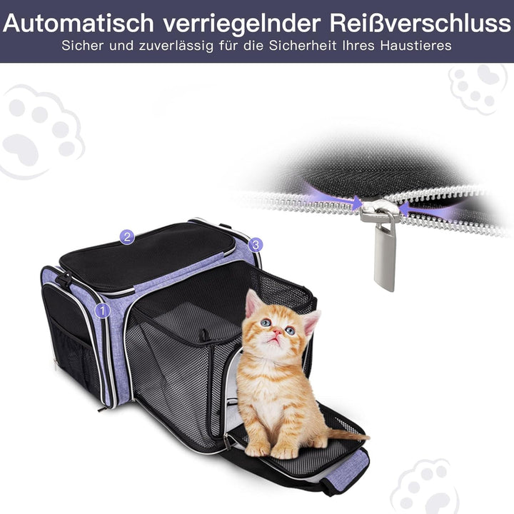 BAGLHER Tragetasche für Katzen, von Fluggesellschaften zugelassen, weiche Seite, Haustier-Reise, 5 S