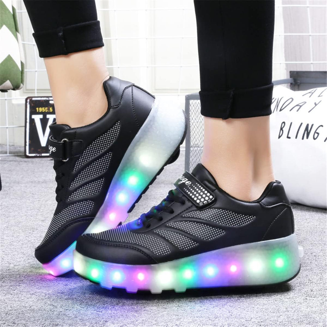 Rolltongoz Kinderroller mit LED Licht | Automatisch Einziehbar &amp; Abnehmbare Vorderreifen | Outdoor-S
