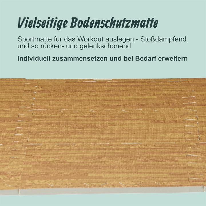 Relaxdays Bodenschutzmatte, 9 Puzzlematten f. Sport &amp; Fitnessgeräte, 0,85 m², EVA Schaumstoff BPA-fr