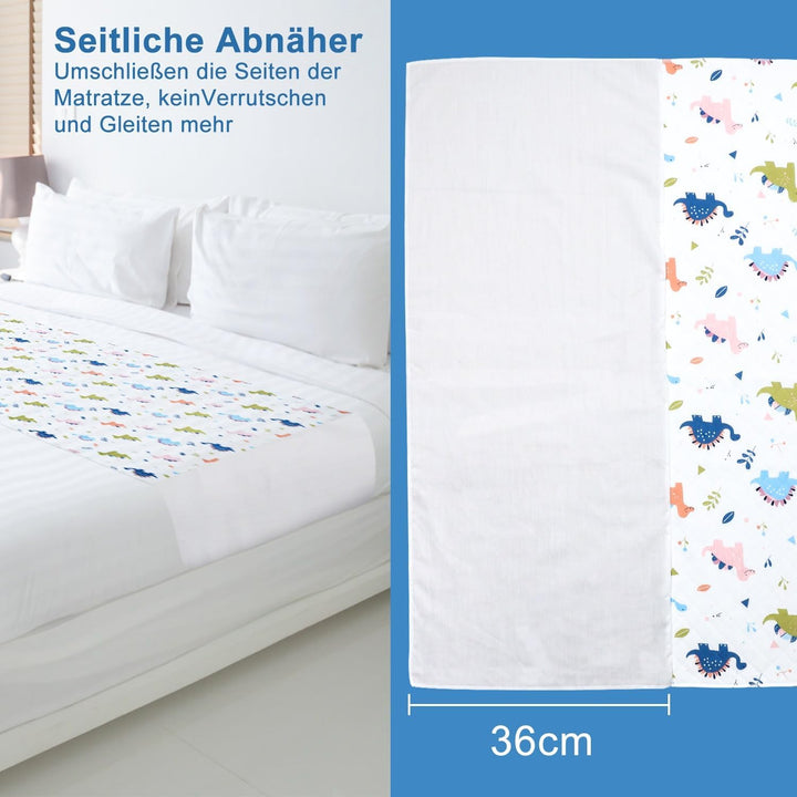 FLYISH DIRECT Wasserdicht Bettunterlage für Kinder, Kinder Bettunterlage für Kinder- und Babybett, f