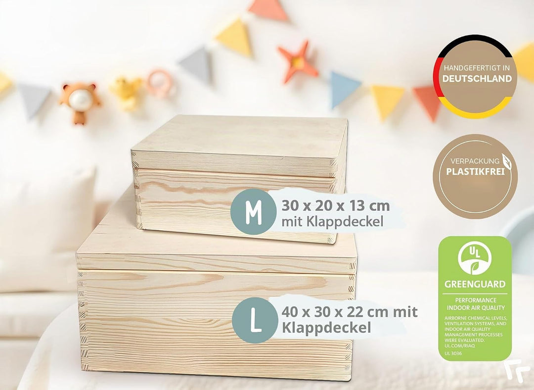 Little Deco Baby Erinnerungsbox Kleiner Pirat Holzkiste personalisiert | 30 x 20 x 13 cm | Erinnerun