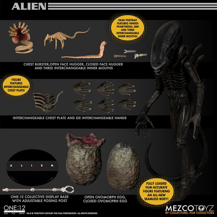 Mezco Alien One:12 Collective Deluxe Actionfigur Alien Multicolor, 100% Kunststoff