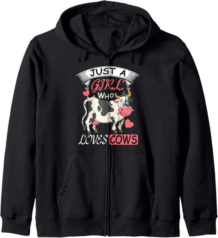 Just a Girl who loves Cows Landwirtschaft Trecker Biobauer Kapuzenjacke