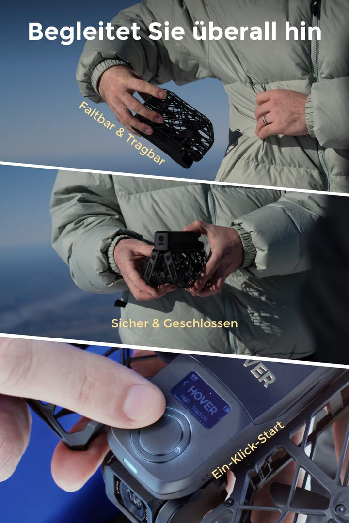 X1 PRO Action Cam 4K, drohne mit Kamera mit über 10 vollautomatischen Flugmodi, 42 KM/H Verfolgungsg