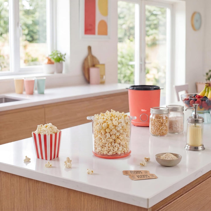 Giles &amp; Posner Funfair Popcorn Maker – Elektrischer Popcornbereiter, 2-in-1-Deckel &amp; Servierschale,