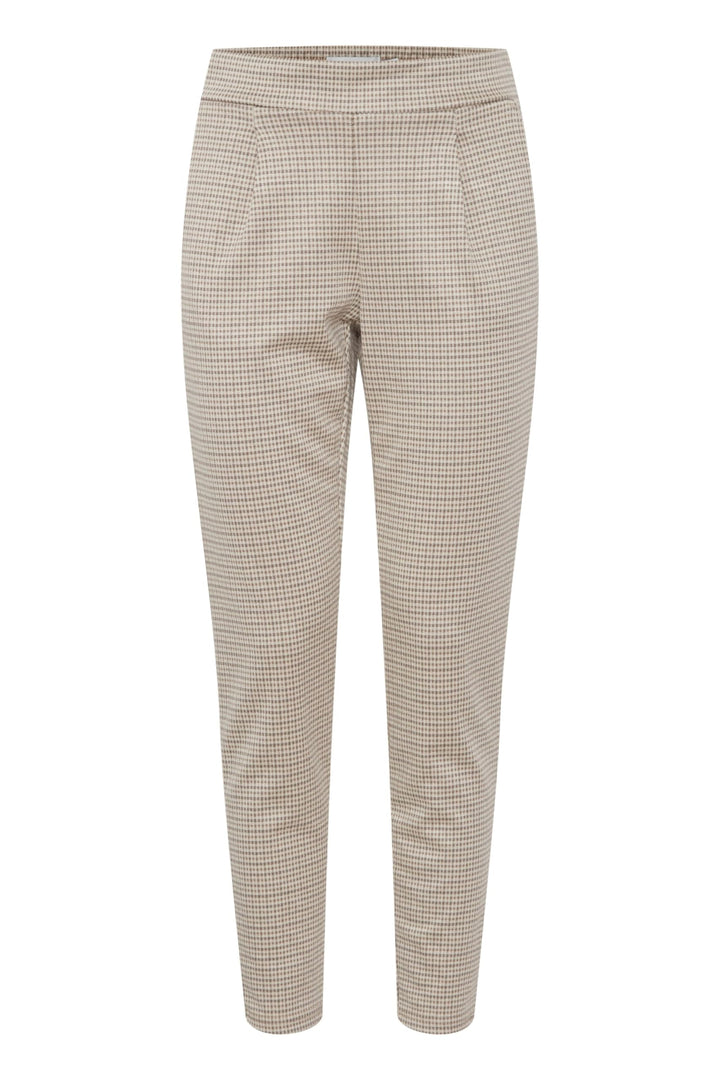 ICHI IHKATE Cameleon PA Damen Hose Stoffhose mit Stretch Enger Schnitt Elastikbund S Sandshell (1309