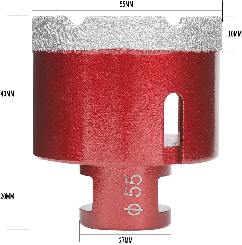 SUQIN Diamant Fliesenbohrer 55mm,M14 Gewinde Winkelschleifer Diamantbohrer Lochsäge zum Bohren von F
