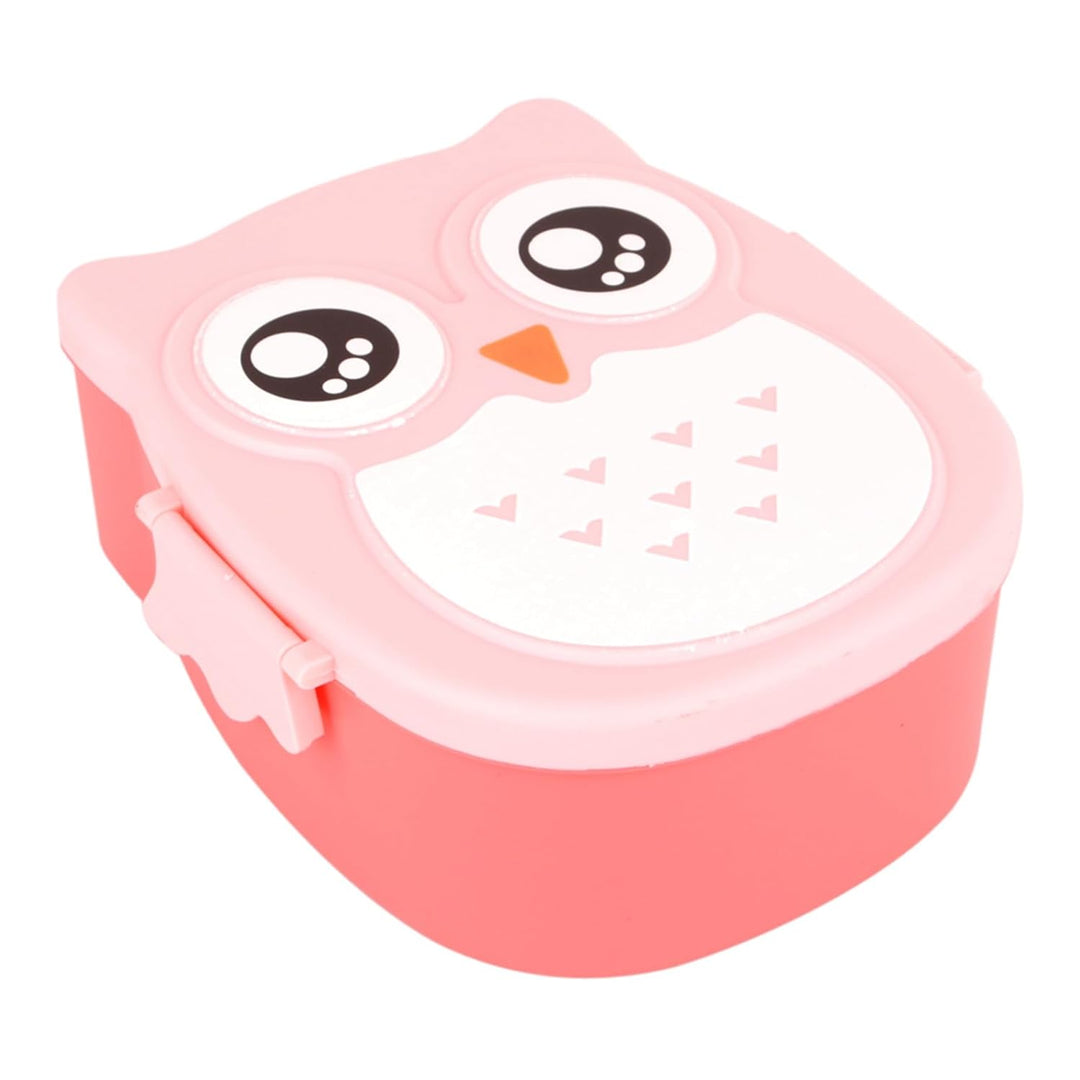 Tragbare Cartoon Eule Lunchbox, Kunststoff, 900ml, Mikrowellengeeignet, mit Löffel und Gabel, 16x14x