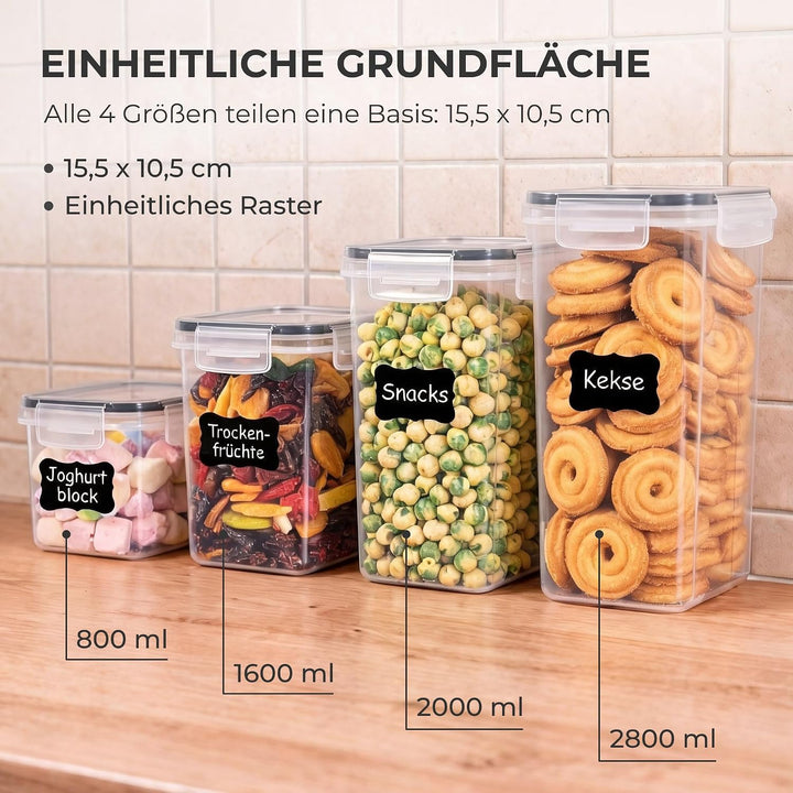 Allyson® 24er-Set Vorratsdosen &amp; Aufbewahrungsbox mit Deckel luftdicht
