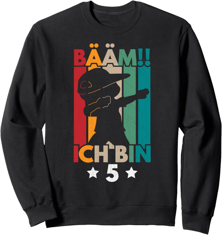 5 Geburtstag Junge Mädchen,Dabbing Motiv, Lustiges Kinder Sweatshirt