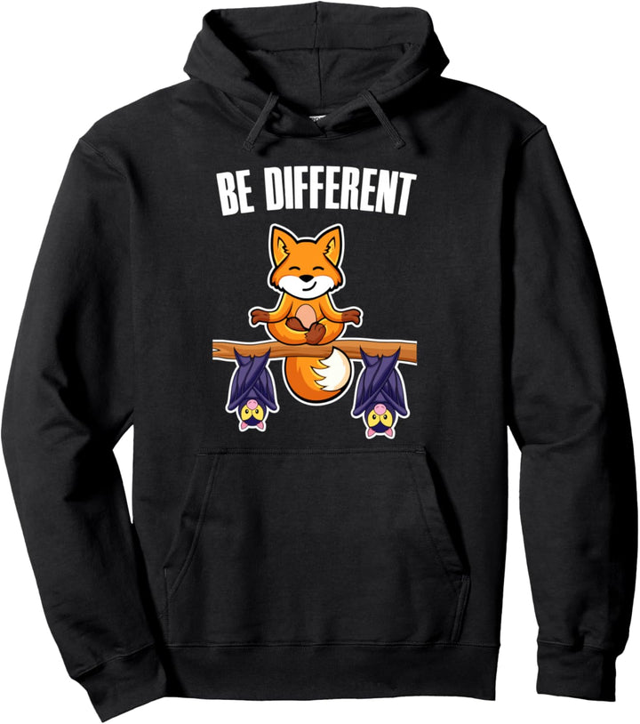 Be Different Be Fun Fuchs Fledermaus Meditation Pullover Hoodie