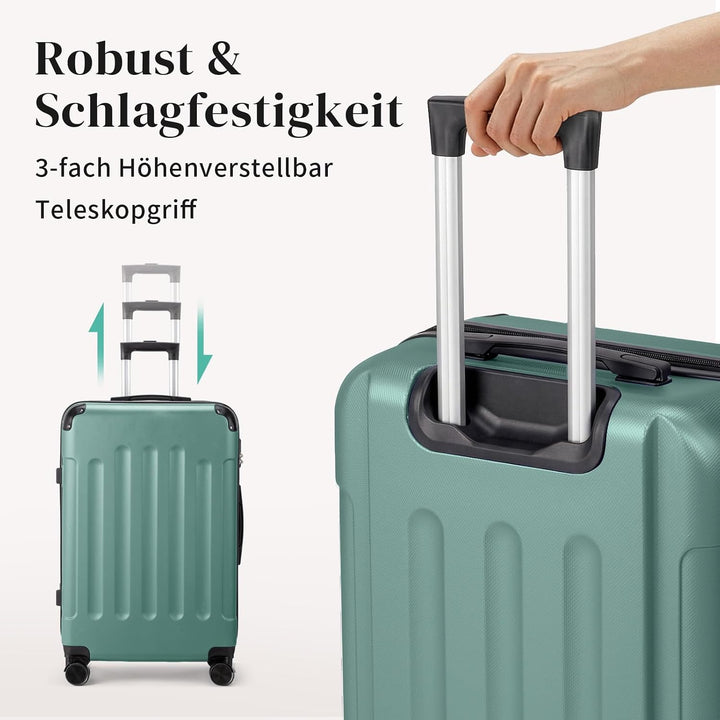 LALAHO Kofferset Koffer Set 5 teilig mit Kosmetikkoffer (Türkis) Kofferset 5tlg(verstärkten Ecken) T