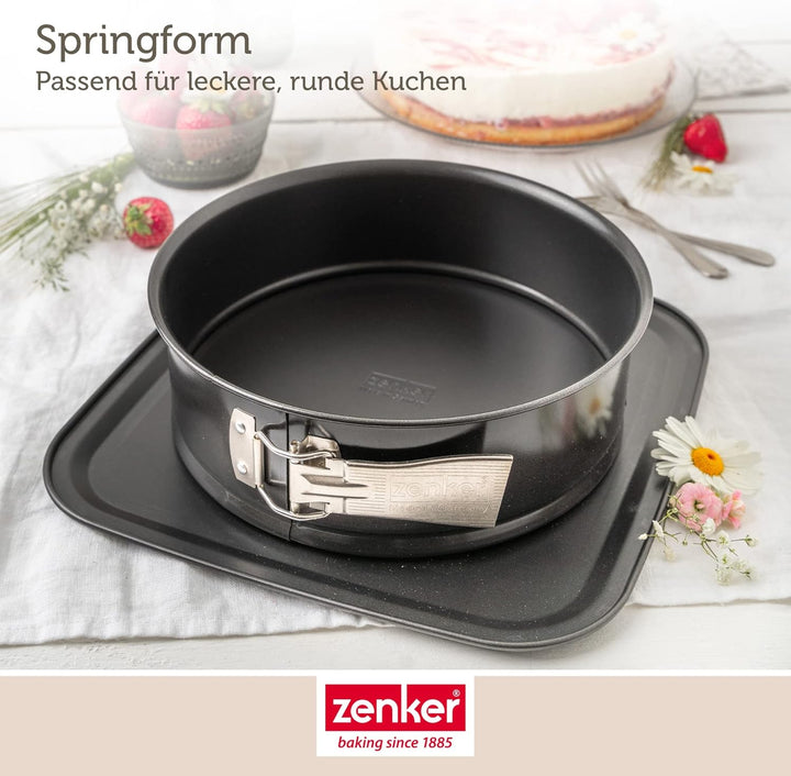 Zenker Bake, Click &amp; Go 24er Springform – ⌀ 24 x 8 cm – Backform mit separat erhältlichem Deckel für