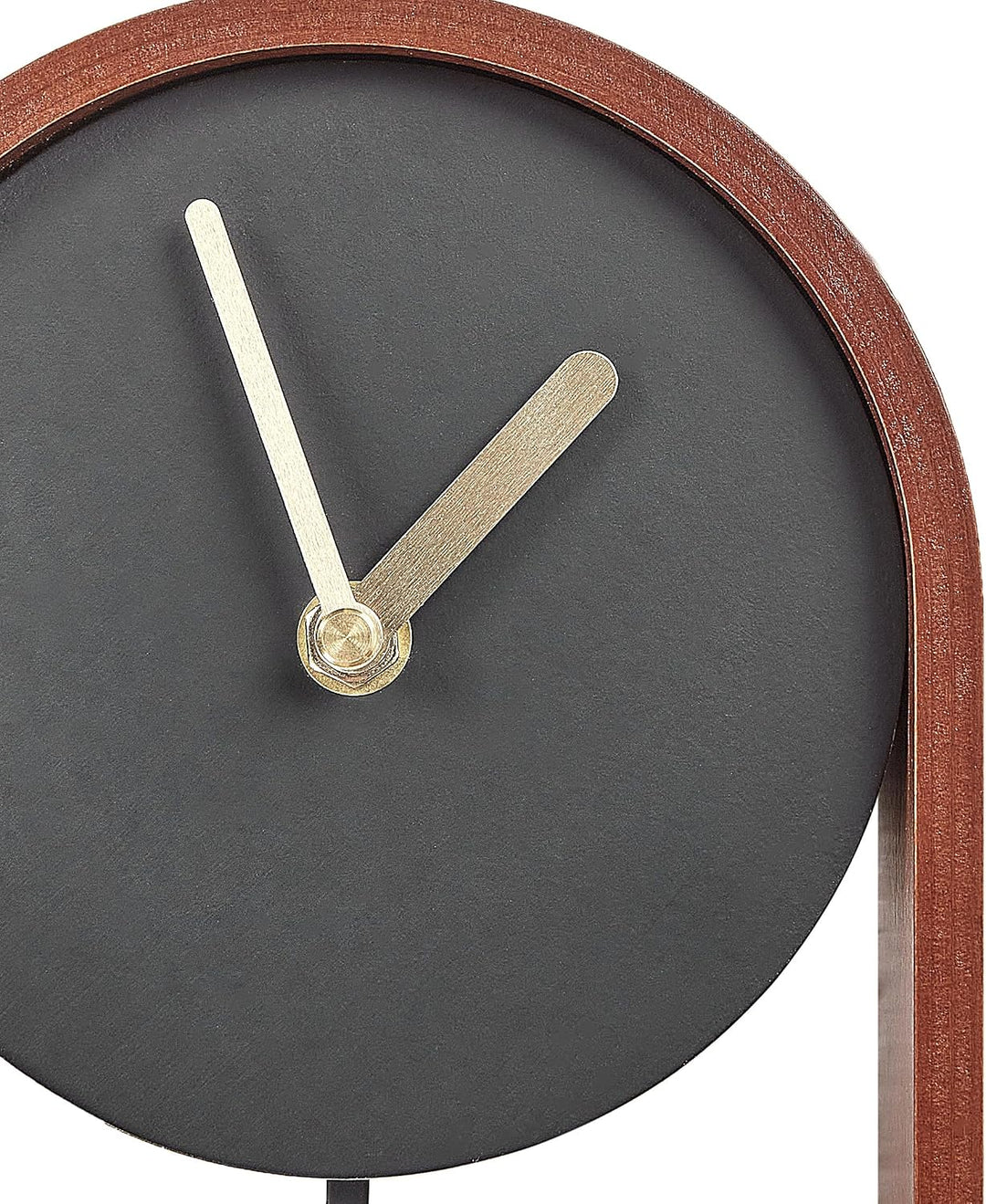 Beliani Tischuhr schwarz/dunkler Holzfarbton mit Pendel Retro-Design 25 cm Blatten
