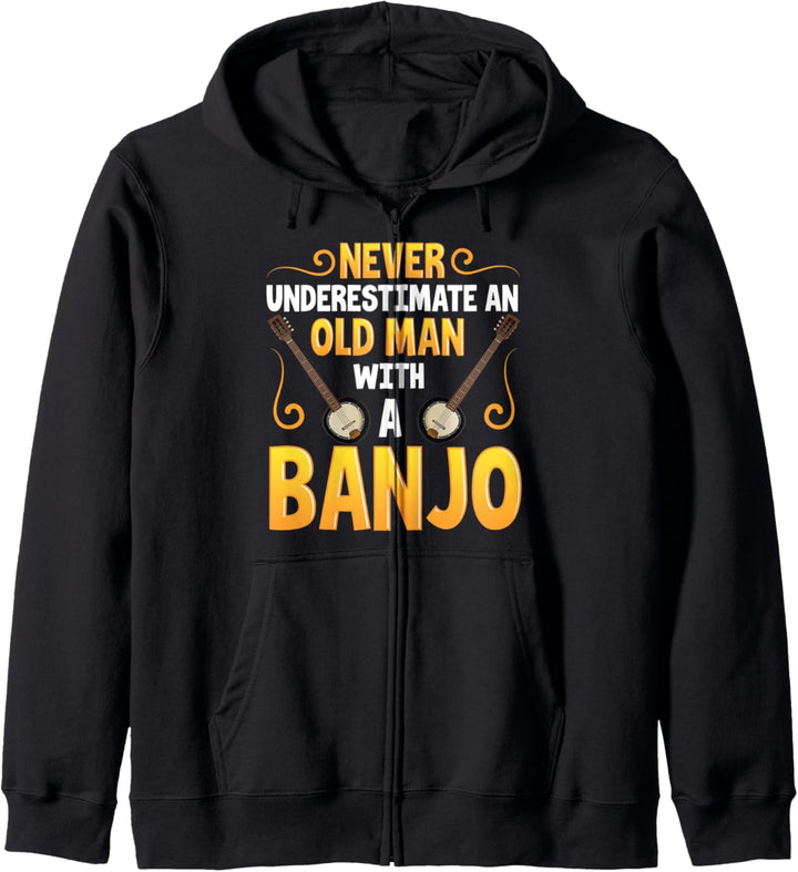 Never Underestimate an Old Man With A Banjo Kapuzenjacke