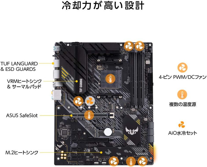 Asus TUF GAMING B550-PLUS Mainboard Sockel (PC) AMD AM4 Formfaktor (Details) ATX Mainboard-Chipsatz
