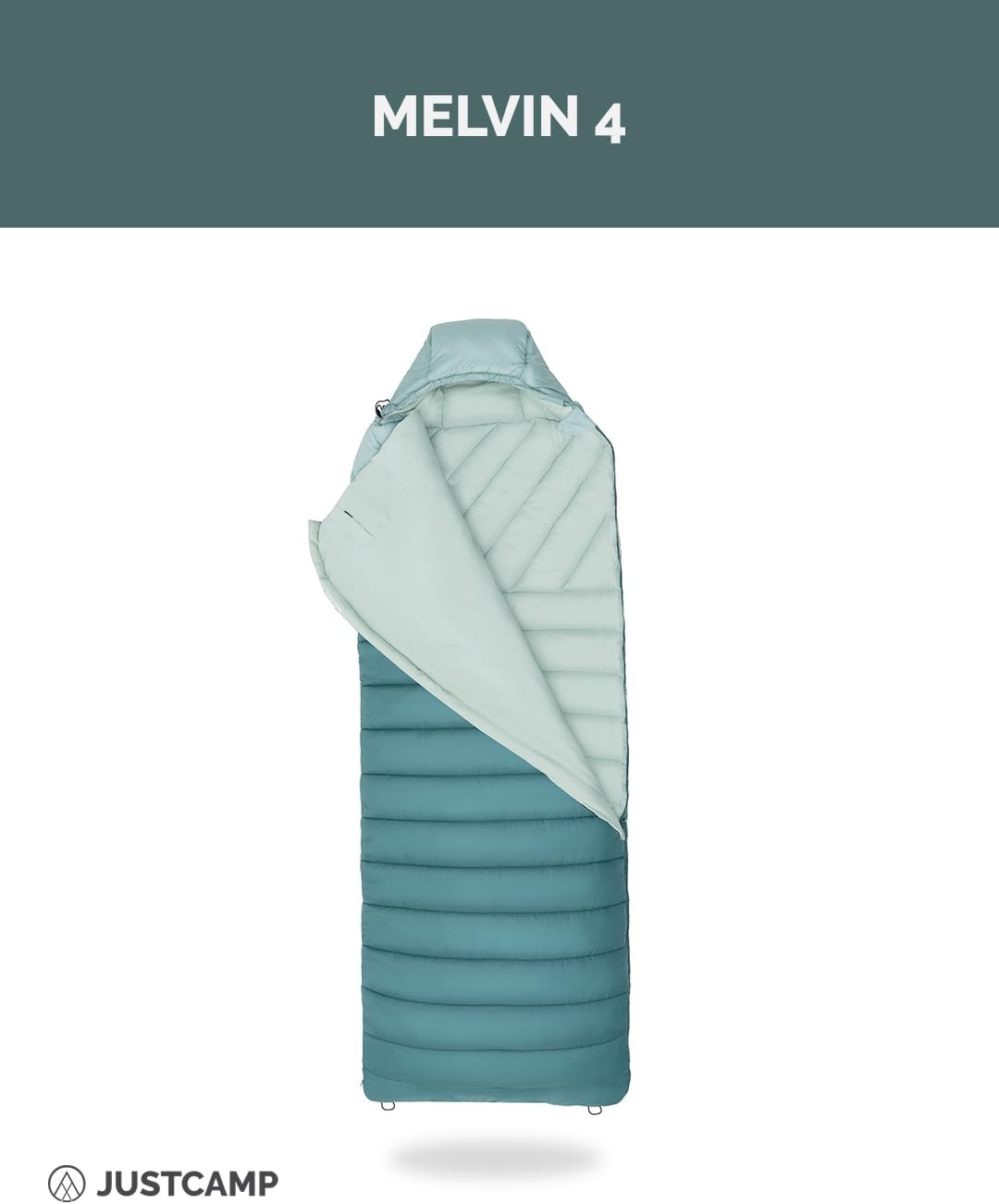 Justcamp Melvin Sommer Schlafsack Outdoor - 3 Jahreszeiten (4-25 °C) - breiter Deckenschlafsack (80