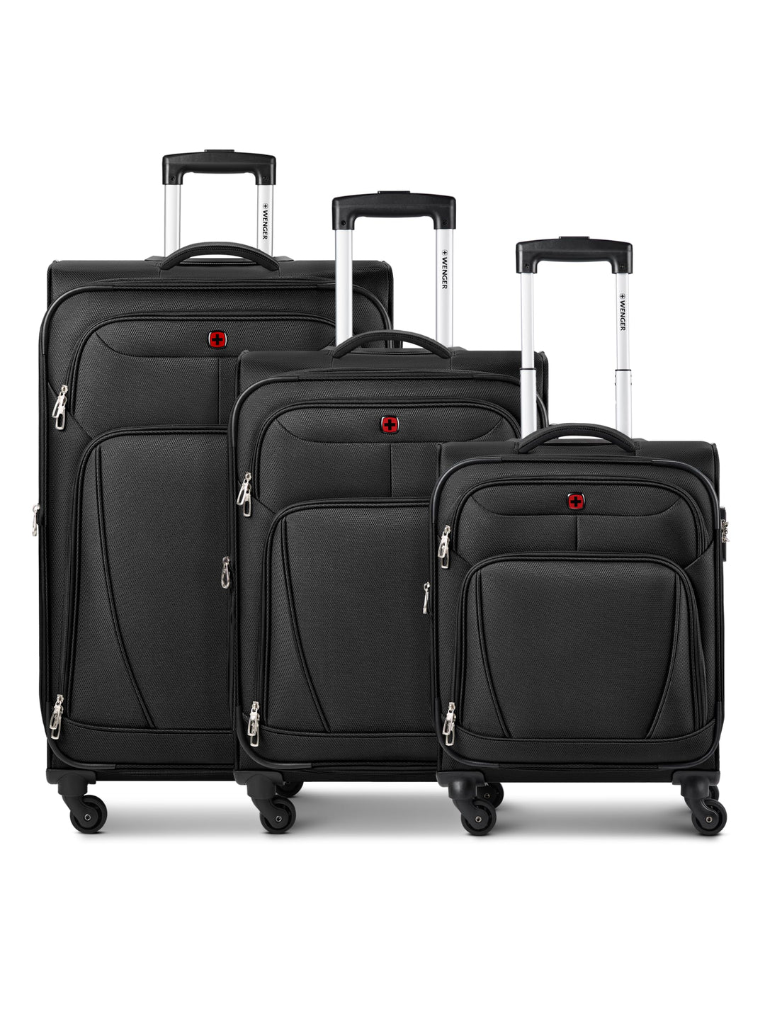 WENGER Koffer-Set 3-teilig für Damen und Herren | Reise-Trolleys 46 x 34 x 78 cm aus hochwertigem Po