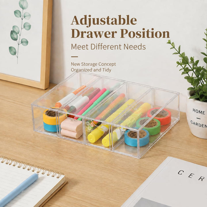 Acryl Stifthalter Organizer Durchsichtig Tee Box mit 4 Schubladen