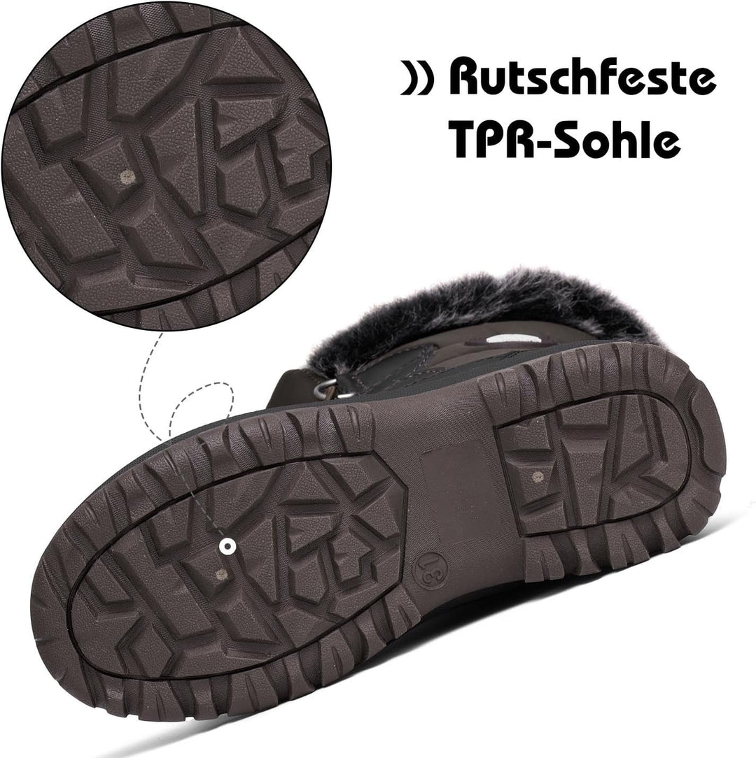 Mishansha Kinder Winterstiefel Gefüttert Wasserdichte Rutschfest Schneestiefel für Mädchen Jungen, G