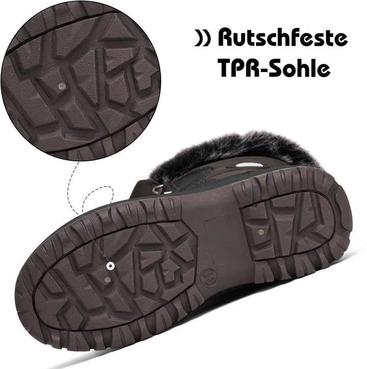 Mishansha Kinder Winterstiefel Gefüttert Wasserdichte Rutschfest Schneestiefel für Mädchen Jungen, G