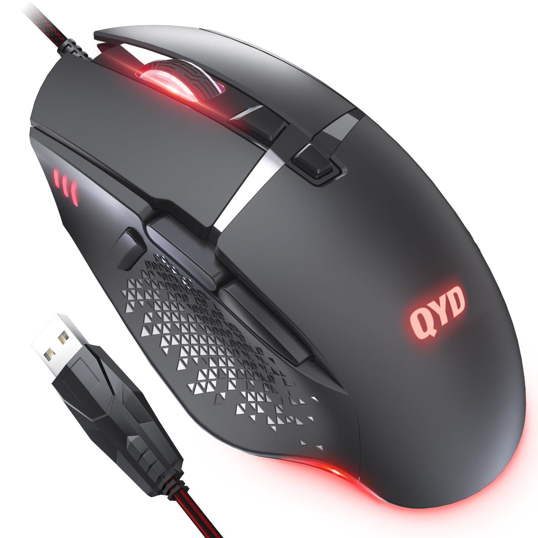 Gaming Maus 7200 DPI Einstellbarer USB RGB Led Gaming Mäuse für Grosse Hände, 8 Programmierbare PC M