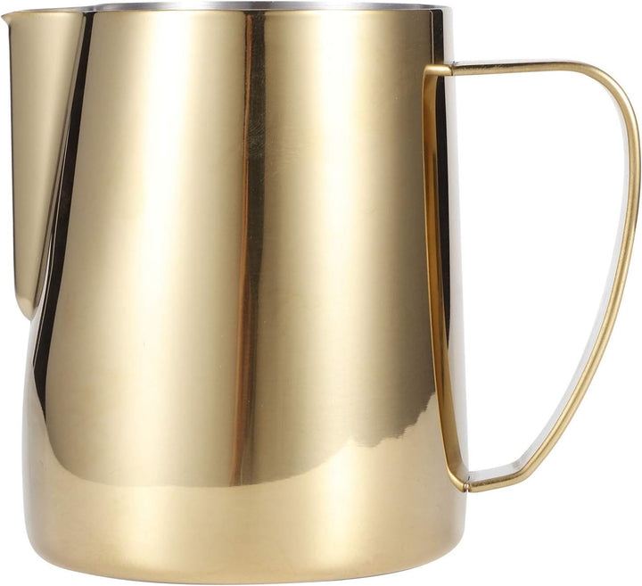 350ml Milchkännchen Golden aus Edelstahl Milk Pitcher Handheld Edelstahl Aufschäumkännchen Milch Auf