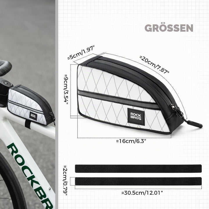 ROCKBROS Fahrrad Oberrohrtasche Leichte Rahmentasche Weiss, Weiss