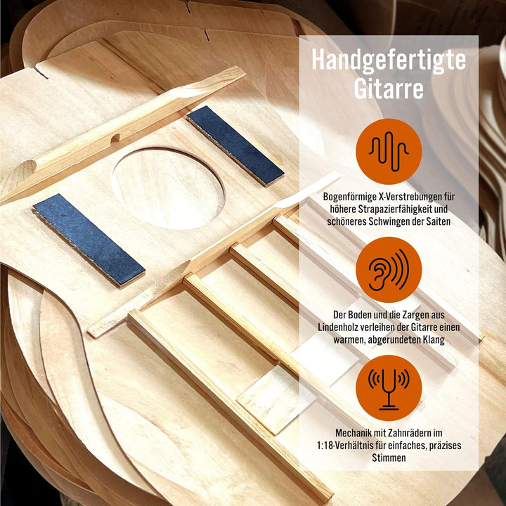 3rd Avenue 1/4 Flamencogitarren-Starterset in Kindergrösse mit Nylonsaiten – mit Tasche, Saiten – in