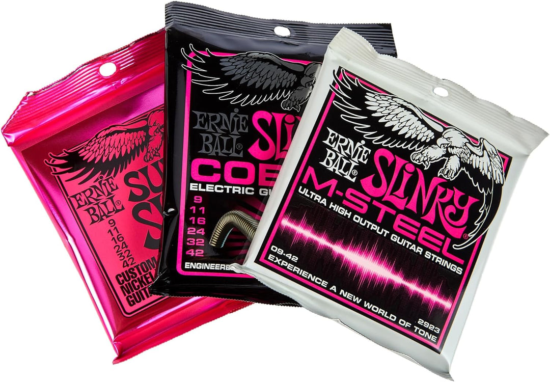 Ernie Ball Super Slinky E-Gitarre Ton-Pack, Stärke 9-42 Super (9–42), Super (9–42)